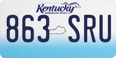 KY license plate 863SRU