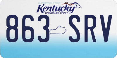 KY license plate 863SRV