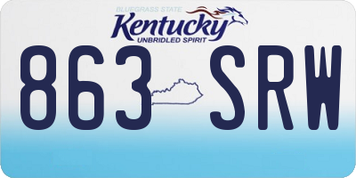 KY license plate 863SRW