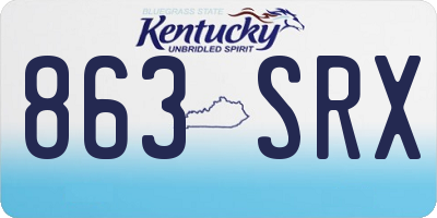 KY license plate 863SRX