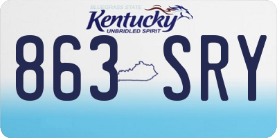 KY license plate 863SRY