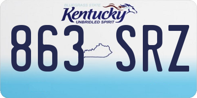 KY license plate 863SRZ
