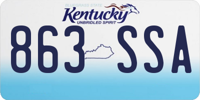 KY license plate 863SSA