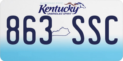 KY license plate 863SSC