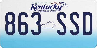 KY license plate 863SSD
