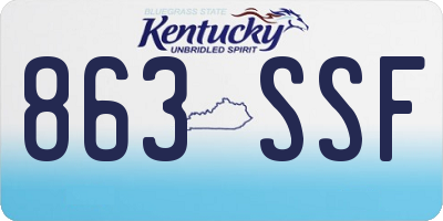 KY license plate 863SSF