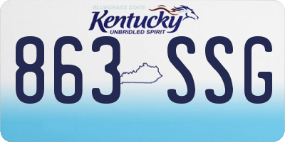 KY license plate 863SSG