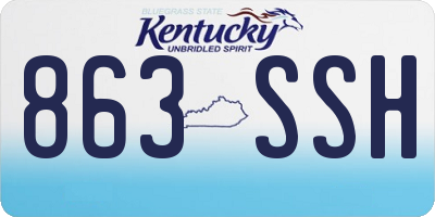 KY license plate 863SSH