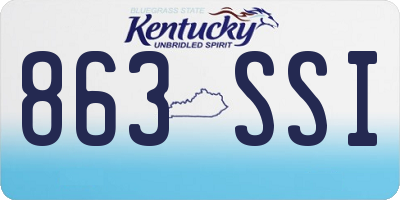 KY license plate 863SSI