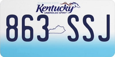 KY license plate 863SSJ