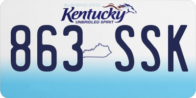 KY license plate 863SSK