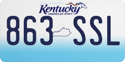 KY license plate 863SSL