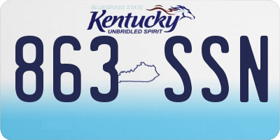 KY license plate 863SSN
