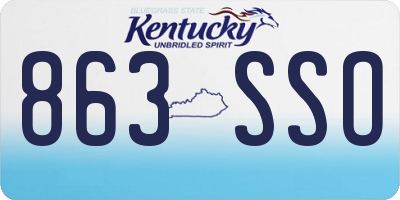 KY license plate 863SSO