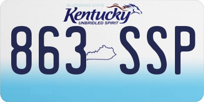 KY license plate 863SSP