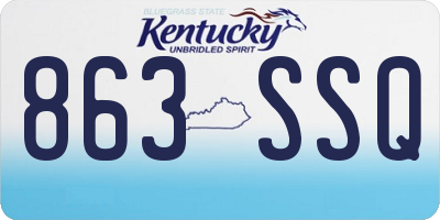 KY license plate 863SSQ