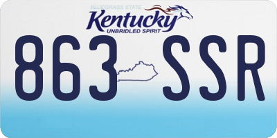 KY license plate 863SSR