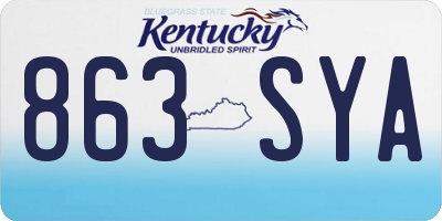 KY license plate 863SYA