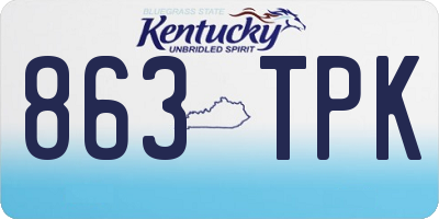 KY license plate 863TPK
