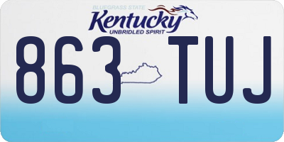 KY license plate 863TUJ
