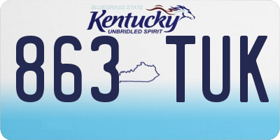 KY license plate 863TUK