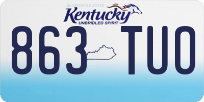 KY license plate 863TUO