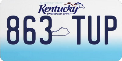 KY license plate 863TUP