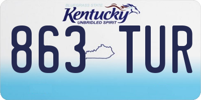 KY license plate 863TUR