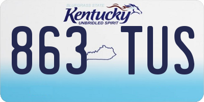 KY license plate 863TUS