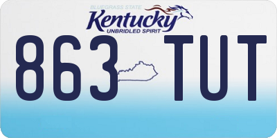 KY license plate 863TUT