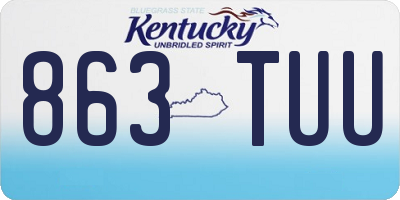 KY license plate 863TUU