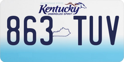 KY license plate 863TUV