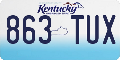 KY license plate 863TUX