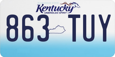 KY license plate 863TUY