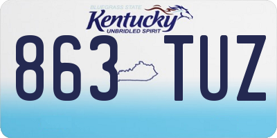 KY license plate 863TUZ
