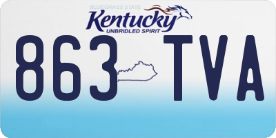 KY license plate 863TVA