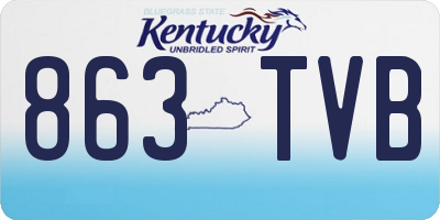 KY license plate 863TVB