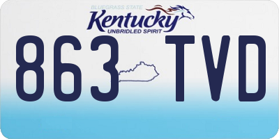 KY license plate 863TVD