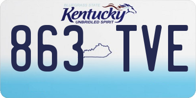 KY license plate 863TVE