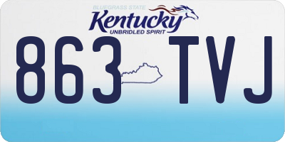 KY license plate 863TVJ