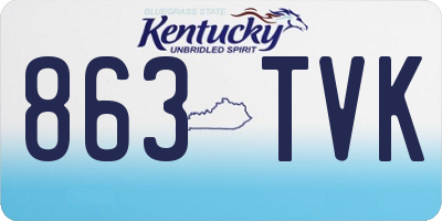 KY license plate 863TVK