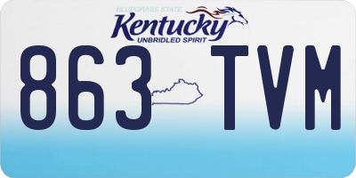 KY license plate 863TVM