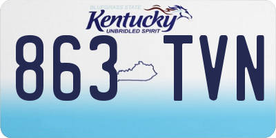 KY license plate 863TVN