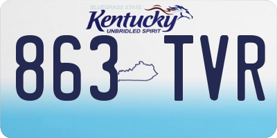 KY license plate 863TVR