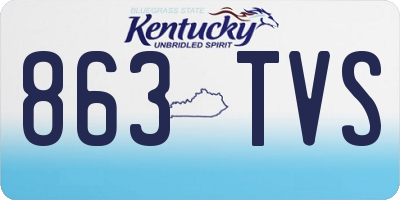 KY license plate 863TVS