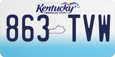 KY license plate 863TVW