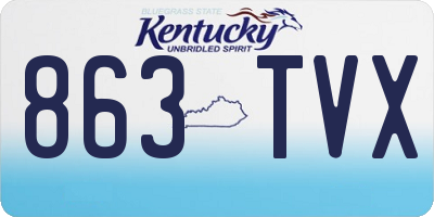 KY license plate 863TVX