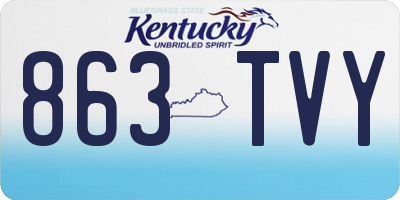 KY license plate 863TVY