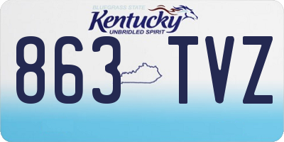 KY license plate 863TVZ