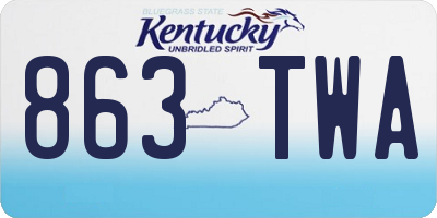 KY license plate 863TWA